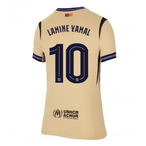 Barcelona Lamine Yamal #10 Jalkapallovaatteet Naisten Vieraspaita 2025-26 Lyhythihainen